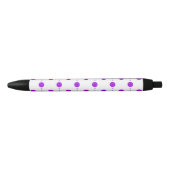 Stylo Noir Points violets, Motif à pois, Points, Pointillé (Devant)