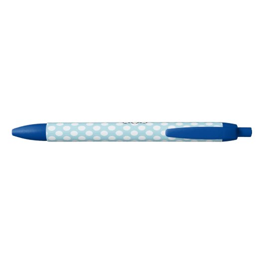 Stylo Noir Pois Bleus Blancs (Dos)
