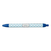 Stylo Noir Pois Bleus Blancs (Devant)