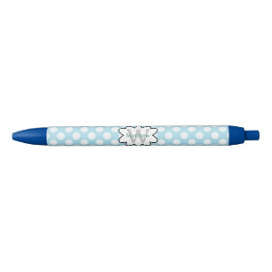 Stylo Noir Pois Bleus Blancs