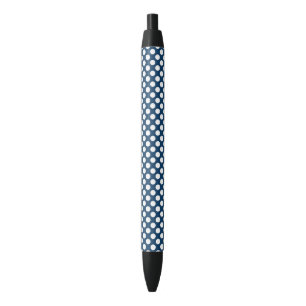 Stylo Noir Pois Bleus de la Marine, Motif à points Polka, poi
