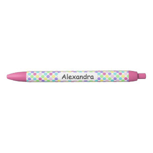 Stylo Noir Pois colorés amusants