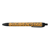 Stylo Noir Pois de chien noir et blanc Pointe Polka sur dahli (Bas)