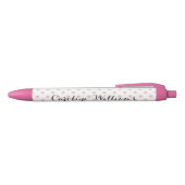 Stylo Noir Pois roses personnalisés (Haut)