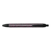 Stylo Noir Pois roses sur noir (Dos)