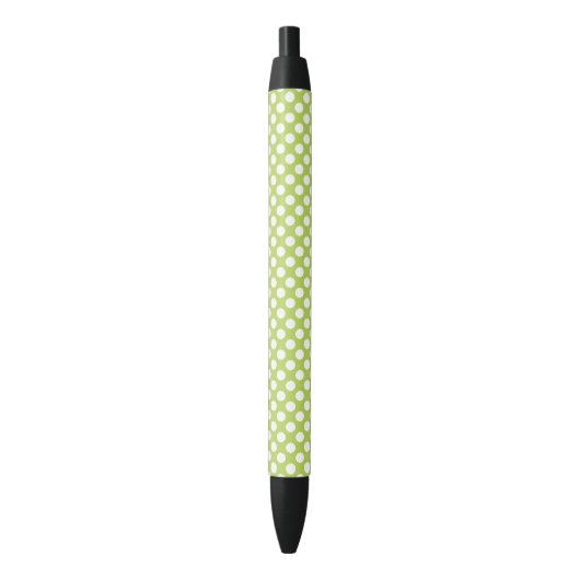 Stylo Noir Pois verts, Motif à points Polka, points, pointill (devant Vertical)