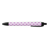 Stylo Noir Pois violets et blancs (Bas)