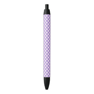 Stylo Noir Pois violets, Motif à points Polka, points, pointi