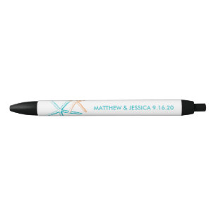 Stylo Noir Poisson maigre   Bleu des Caraïbes et orange