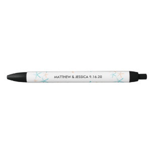 Stylo Noir Poisson maigre Bleu des Caraïbes et orange