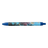 Stylo Noir Poisson orange tropical et corail rose (Devant)