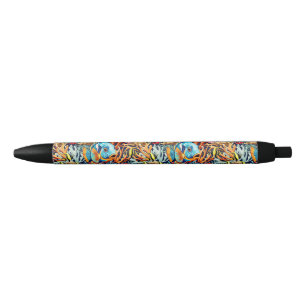Stylo Noir Poissons Tropicaux Vives Couleurs d'Été