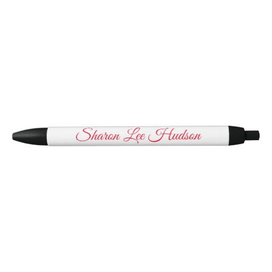 Stylo Noir Police fantaisie Noir, Blanc & Rouge (Devant)