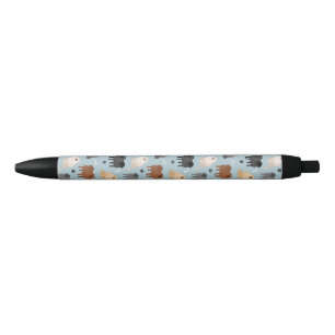 Stylo Noir Poméranie Paw-prints et os de chien