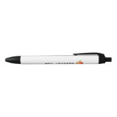 Stylo Noir Pomme rouge moderne monogramme enseignant (Haut)