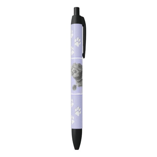 Stylo Noir Poodé Jouet miniature Argent gris bleu Chien Art (Bas (Vertical))