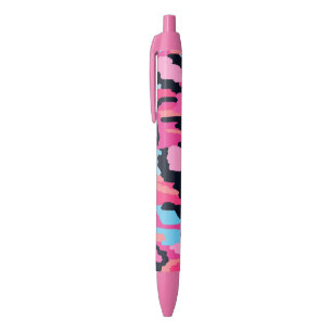 Stylo Noir Pop rose Abstrait