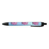 Stylo Noir Porc rose mignon sur l'écriture bleue (Bas)