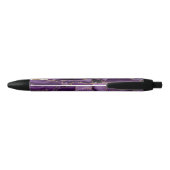 Stylo Noir Porte de parties scintillant violet et or (Dos)