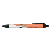 Stylo Noir Portrait de chien marron et blanc mignon (Haut)