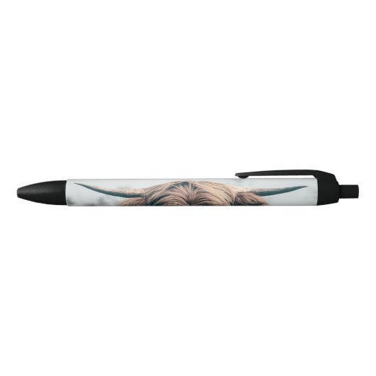 Stylo Noir Portrait de vache Highland (Haut)