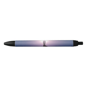 Stylo Noir Pose de Yoga Arbre Vrksasana Noir Violet