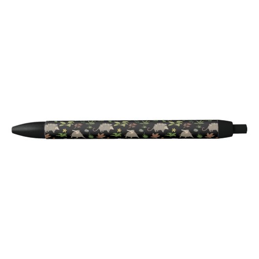 Stylo Noir Possum dans un champ de Berry en noir (Devant)