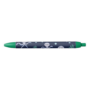 Stylo Noir Poulpe sous la mer motif pour enfants