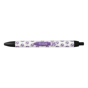 Stylo Noir poupée blanche nom personnalisé volleyballs motif