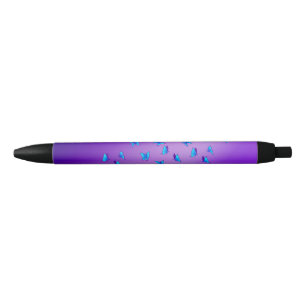Stylo Noir Poutres et papillons verts Abstraits