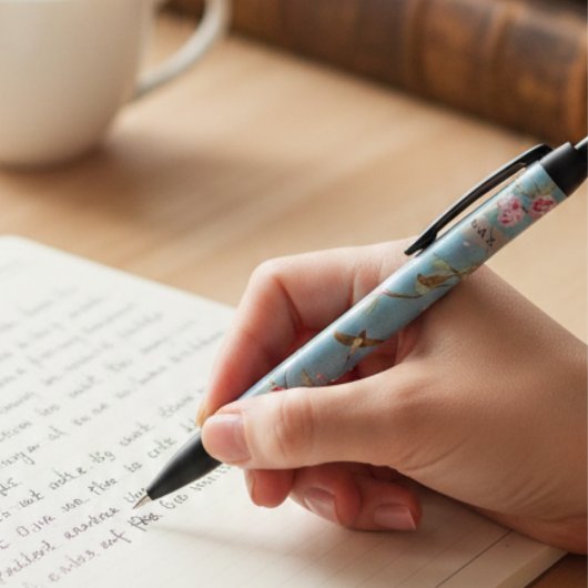 Stylo Noir Powder Blue Chinoiserie Archive Scholar Pen