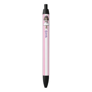 Stylo Noir Premier nom adorable de fille de brune de sainte