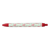 Stylo Noir Preppy Chic Elegant Pink Flamingo Motif (Devant)
