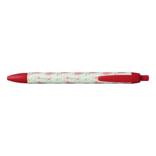 Stylo Noir Preppy Chic Elegant Pink Flamingo Motif (Dos)