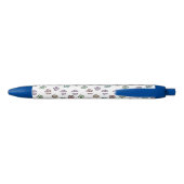 Stylo Noir Preppy Retro Super Floral noir Monogramme (Dos)