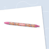 Stylo Noir Pretty Floral Pattern Pen with Name
