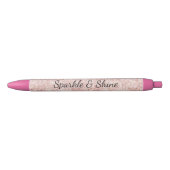 Stylo Noir Pretty Girly Blush Pink Glitter (Devant)