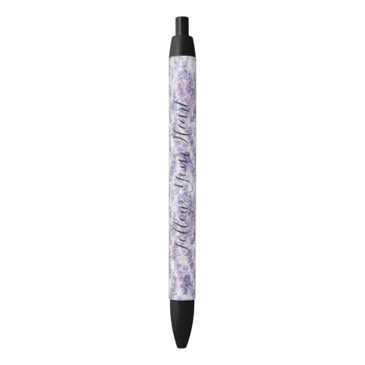 Stylo Noir Pretty Lavender Flowers Bridal Shower (devant Vertical)