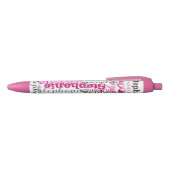 Stylo Noir Pretty Rose Nom Collage Allover Imprimer (Haut)