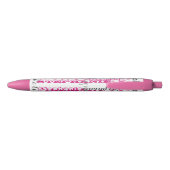 Stylo Noir Pretty Rose Nom Collage Allover Imprimer (Dos)