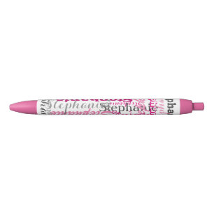 Stylo Noir Pretty Rose Nom Collage Allover Imprimer