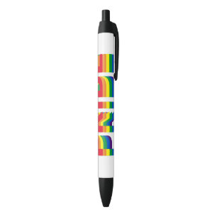 Stylo Noir Pride lgbt lgbtq queer gay rainbow couleurs rétro