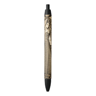Stylo Noir Princesse Médiévale Sépia Art Renaissance