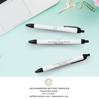 Stylo Noir Professionnel Blanc Logo Promotion d'entreprise No