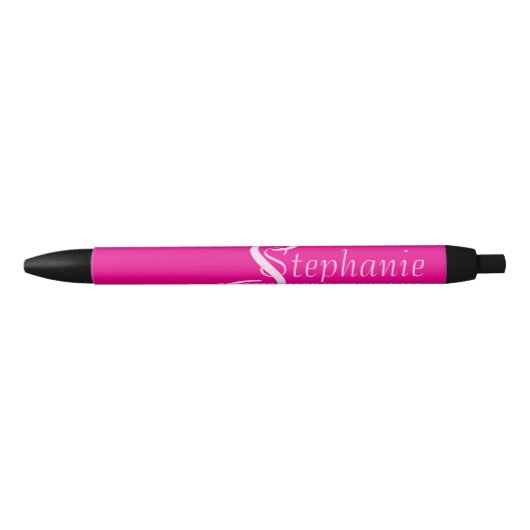 Stylo Noir Professionnel Simple Moderne Monogramme (Devant)