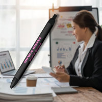 Professionnel Simple Moderne Néon Rose Noir