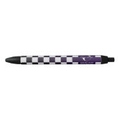 Stylo Noir Profond violet logo Entreprise marque Checkers (Devant)