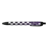 Stylo Noir Profond violet logo Entreprise marque Checkers (Bas)