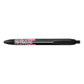 Stylo Noir Promotion rose Girly de boutique d'arc d'empreinte (Dos)