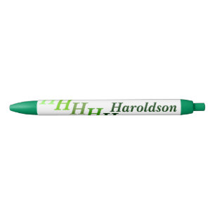 Stylo Noir Pseudonyme et initiale faite un pas en verts